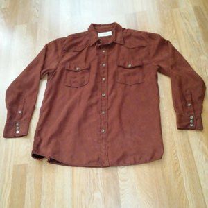 Women's  Long Sleeve Shirt Button Up Bit & Bridle red brown Size L Super  Soft